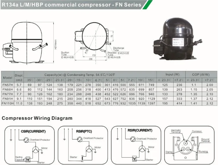 Refrigeration Compressor, Refrigerant Compressor, Refrigerator Compressor 3/8HP, 1/3HP, 1/4HP, 1/5HP, 1/6HP