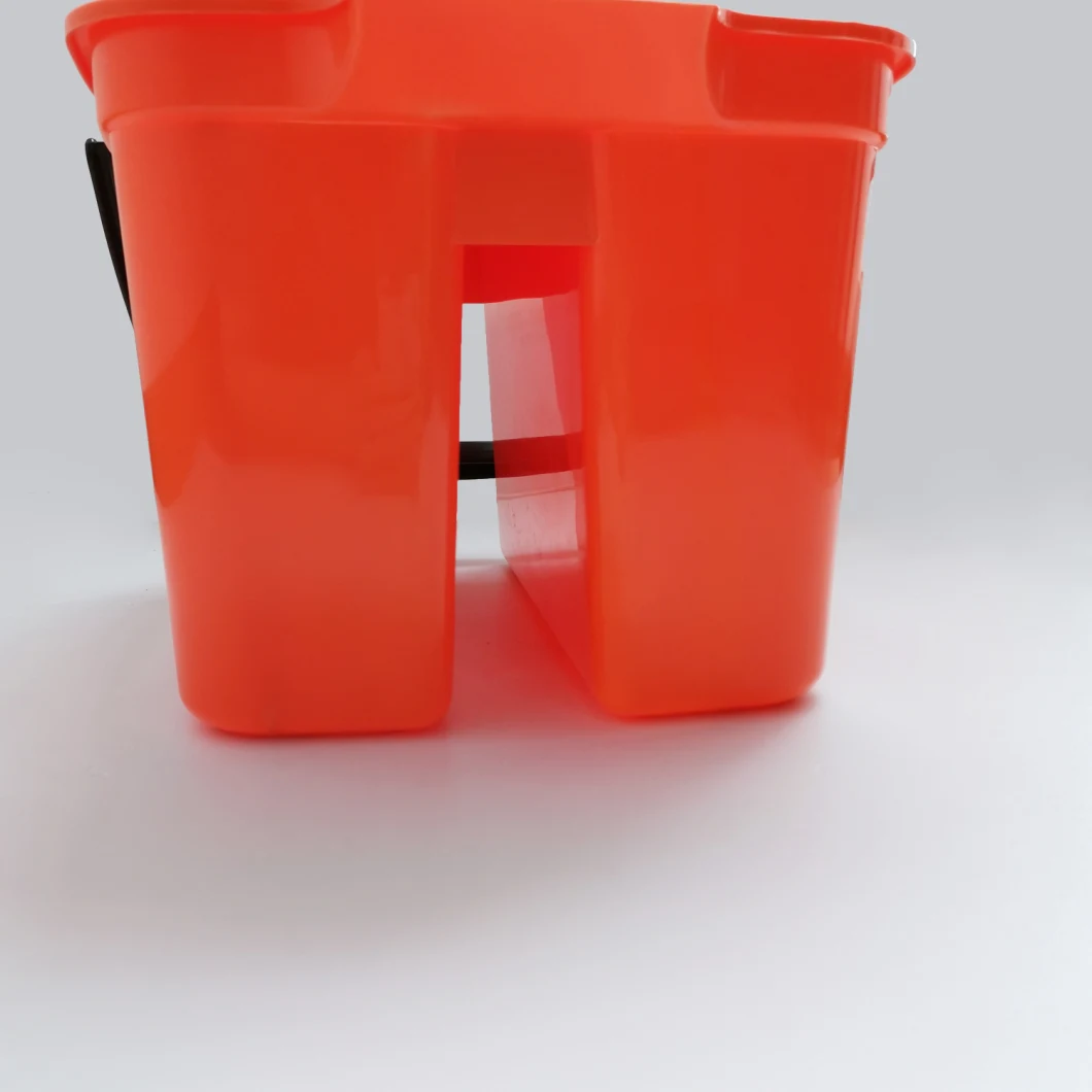 Commercial Products 10L Brute Heavy Duty, Corrosive-Resistant, Sqaure Dual Bucket for Hotels, Hospitals