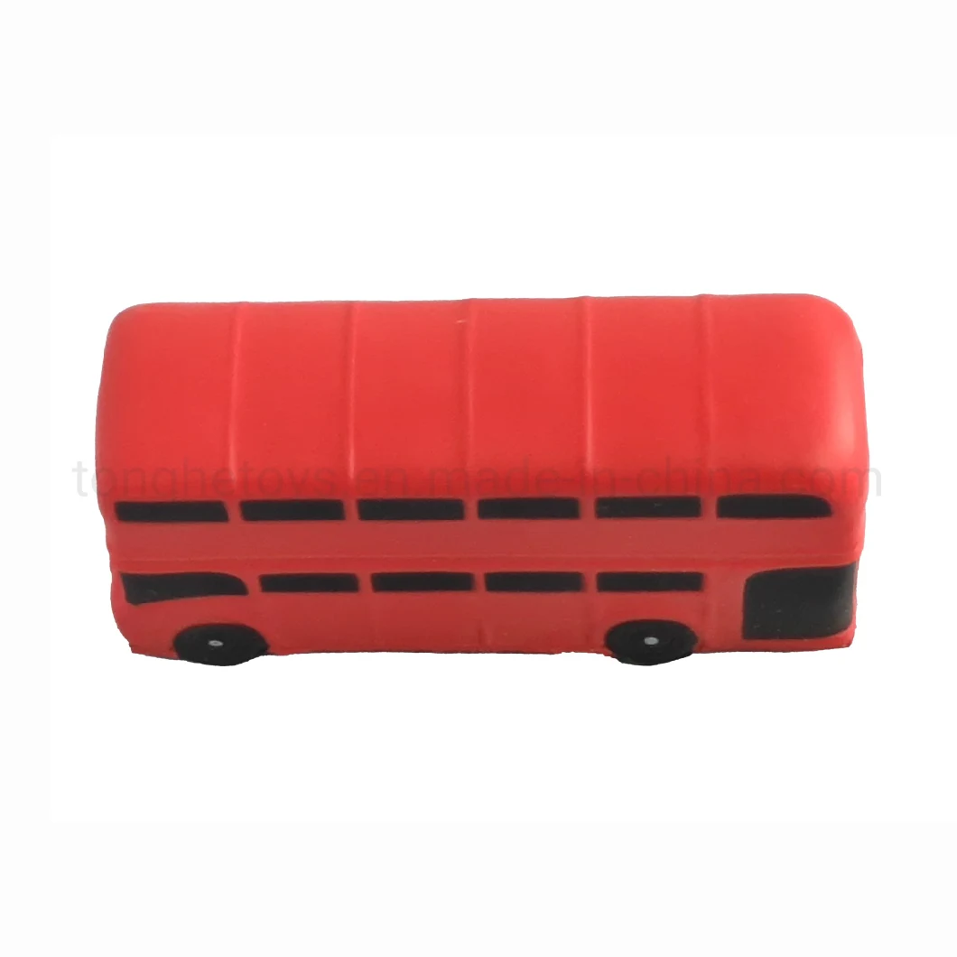 PU Motor Bus Anti Stress Toy Squeeze Motor Bus Stress Reliever 
