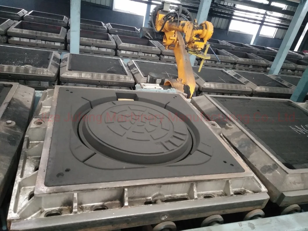 Anti-Sedimetation Manhole Cover En124 Ductile Iron Casting in Moulding Line