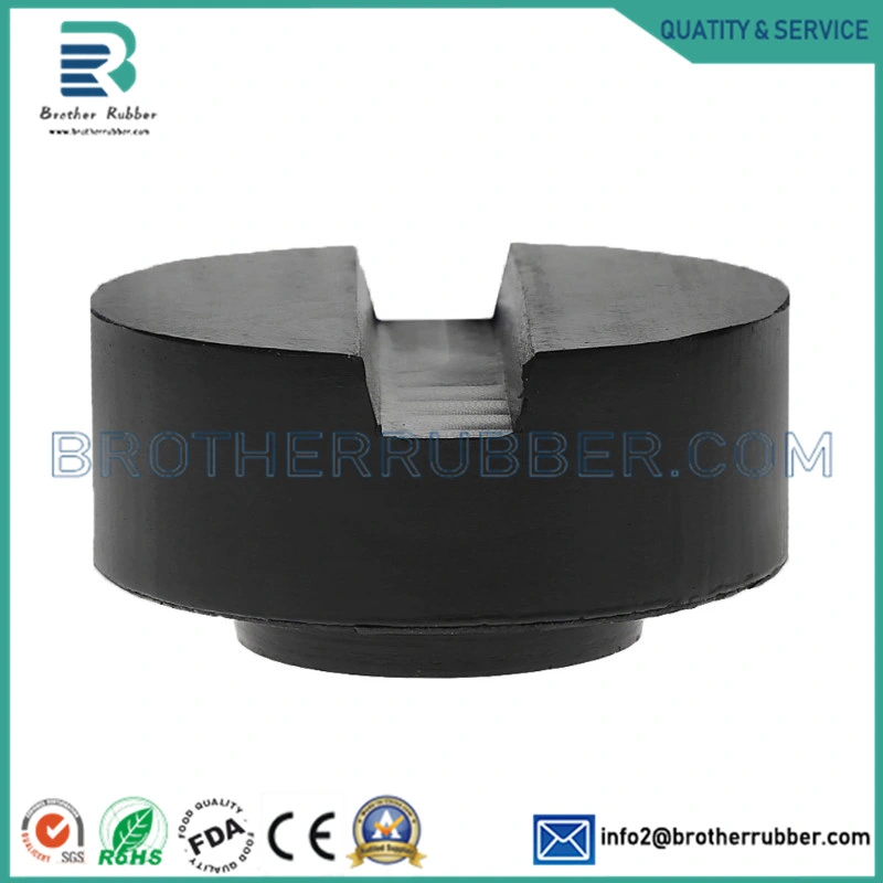 Hot Sell Black Slotted Frame Rail Floor Jack Rubber Pad for Pinch Weld Side