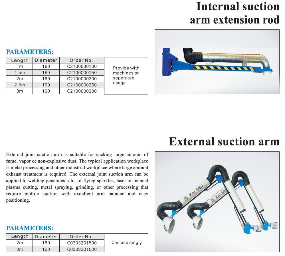 External Flexible Fume Suction Arm /Smoke Extraction Arm