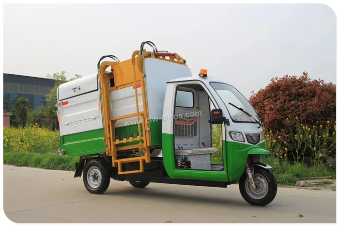 China Electric 3 Wheels Garbage Transportation Mobile Vehicle Tricycle Side Self Loading Refuse Removal Truck