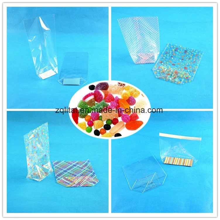 OPP Printed Cross Bottom Bags Block Bottom Bags Without Side Gusset Self Adhesive Plastic Bag