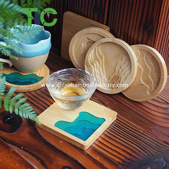 Customized Bamboo Coasters Molds for Resin Casting Round Square Resin Molds for Coasters Making Kit