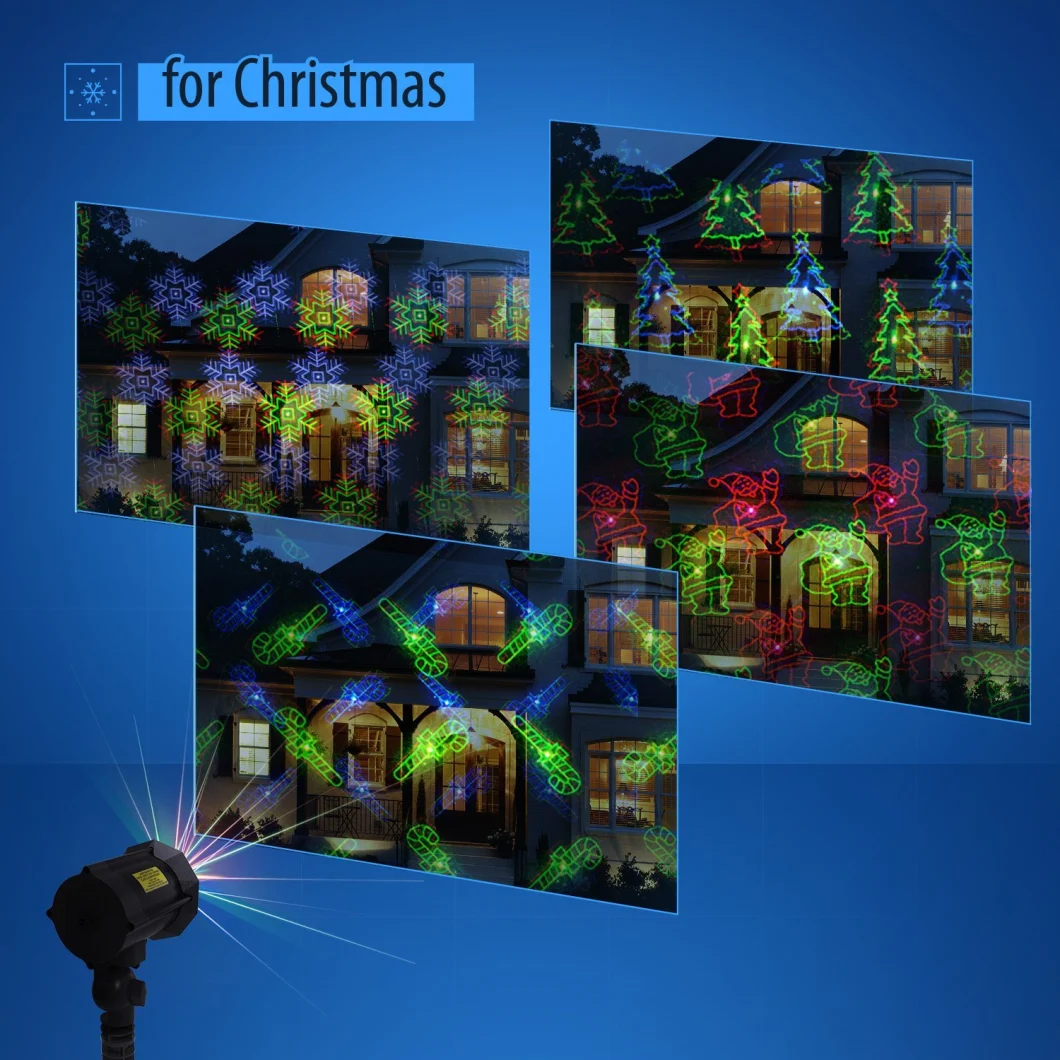 Christmas+Halloween+Stars Patterns 3 Models in 1 Continuous 18 Patterns Laser Garden Light Projector