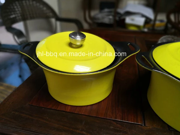 Iron Casting Deep Pan with Two Sides Handle and Lid