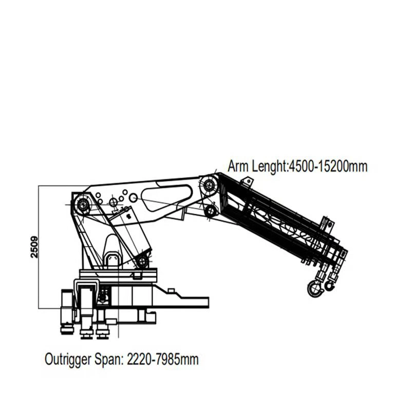 HBQZ Factory Supply Knuckle Boom Truck Crane 80 Tons SQ1600ZB6 Knuckle Truck Mounted Crane
