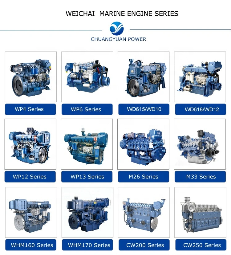 6 Cylinder 300HP 200HP Marine Diesel Engine Weichai Marine Engine
