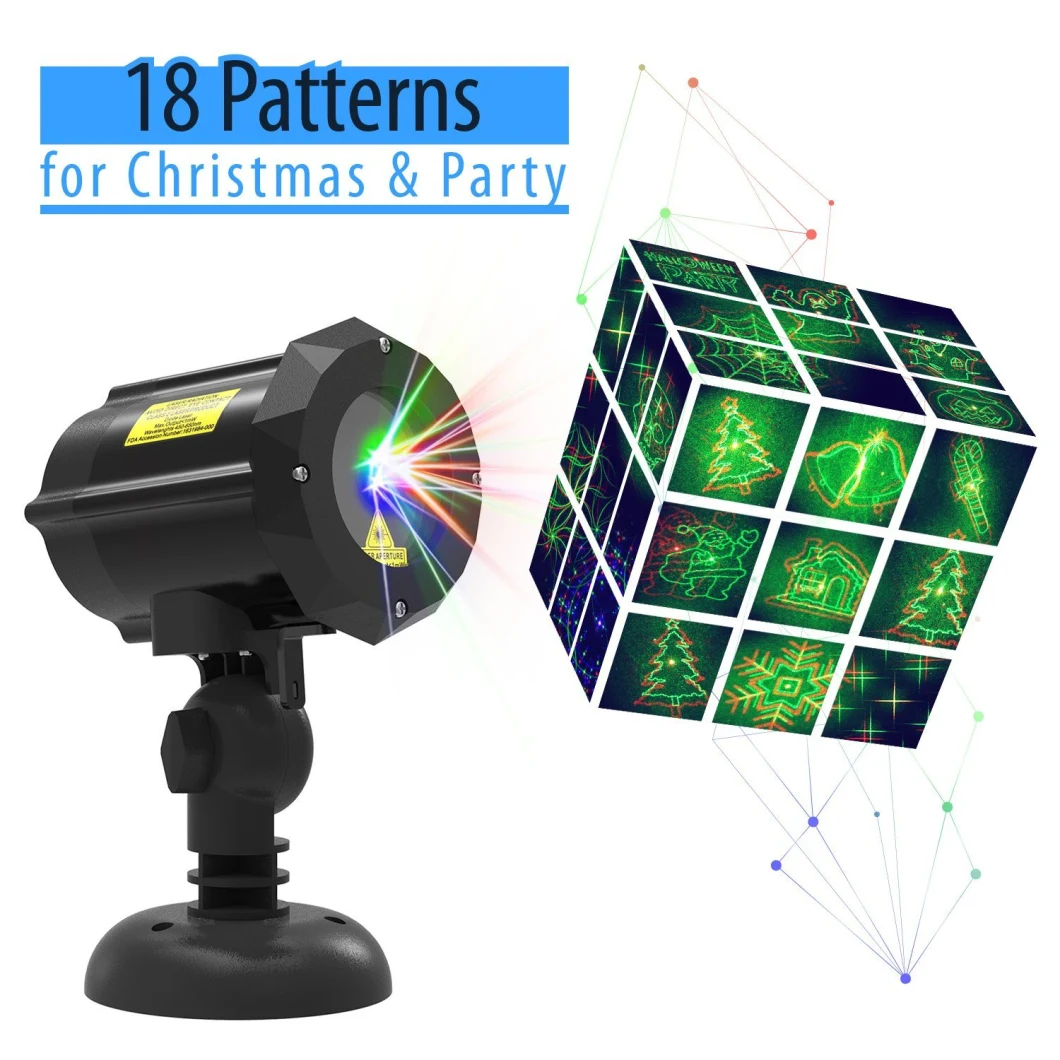 Christmas+Halloween+Stars Patterns 3 Models in 1 Continuous 18 Patterns Laser Garden Light Projector