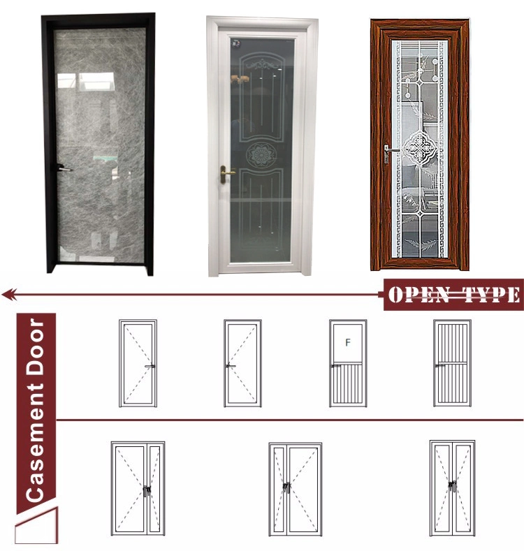 House Decorative Side Frame Open Door, Aluminium Material Tough Hinged Door