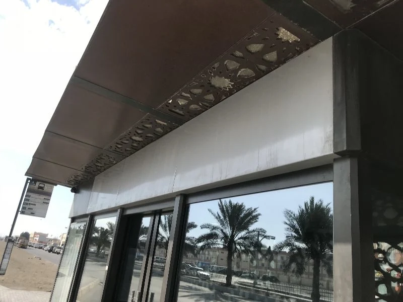Aluminum Mashrabia Design with Glass Indoor Bus Shelter with Air-Condition