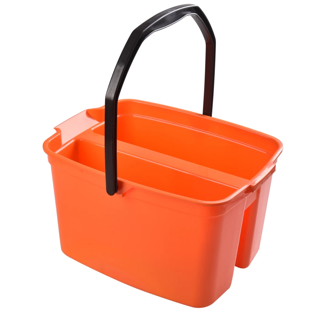 Commercial Products 10L Brute Heavy Duty, Corrosive-Resistant, Sqaure Dual Bucket for Hotels, Hospitals