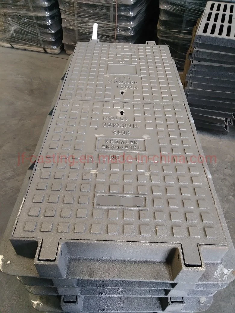 Square Manhole Cover with Frame in Moulding Line Manufacture Ductile Iron Casting