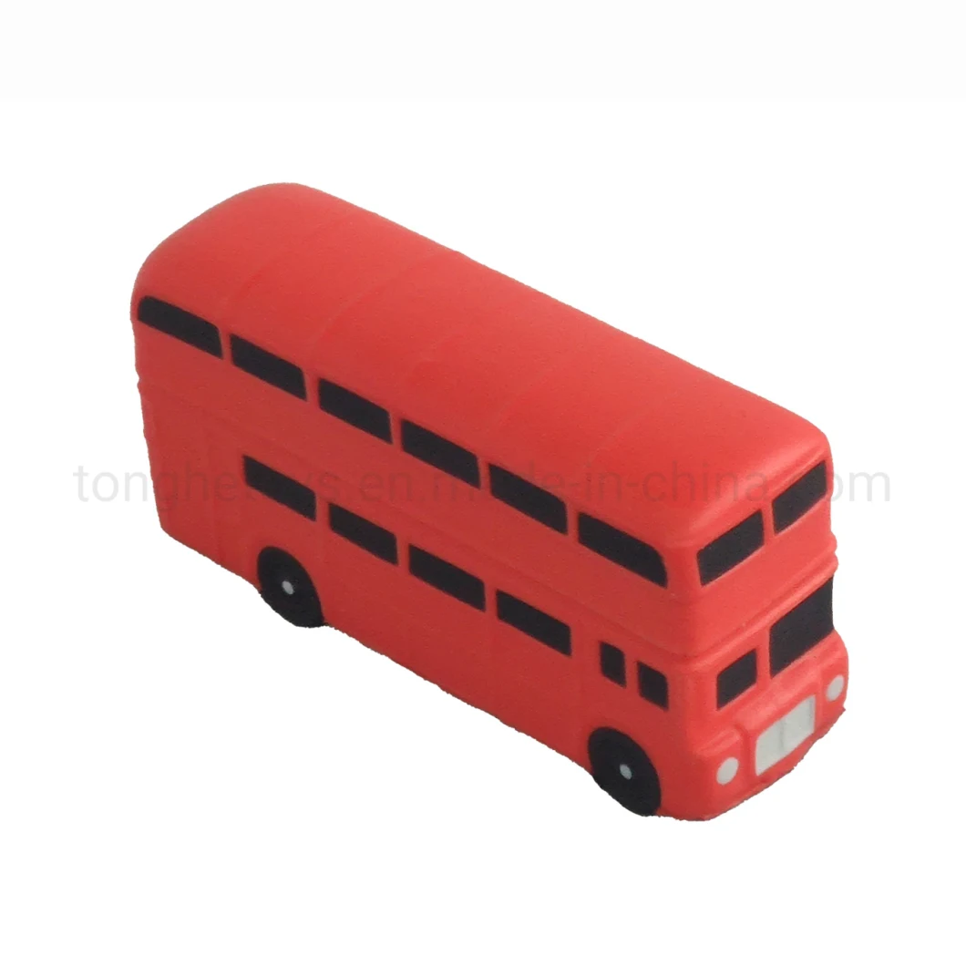 PU Motor Bus Anti Stress Toy Squeeze Motor Bus Stress Reliever 