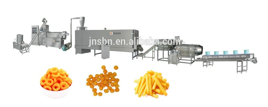 Automatic Corn Puff Pops Snacks Twin Screw Extruder Machine Puff Rice Cheese Ball Processing Machine Line
