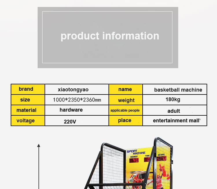 New Arrival Coin Operated Arcade Electric Shooting Basketball Game Machine