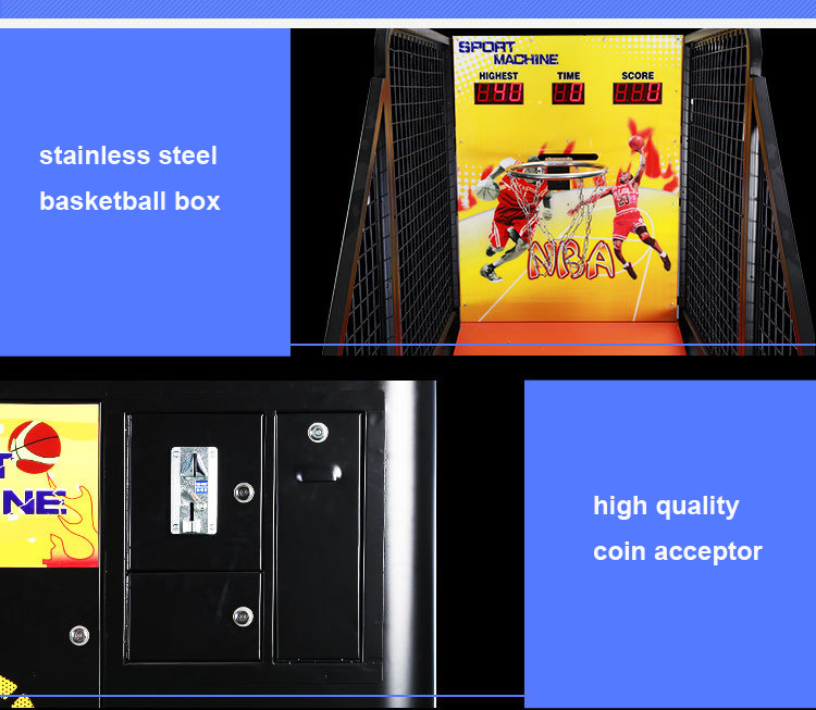 New Arrival Coin Operated Arcade Electric Shooting Basketball Game Machine