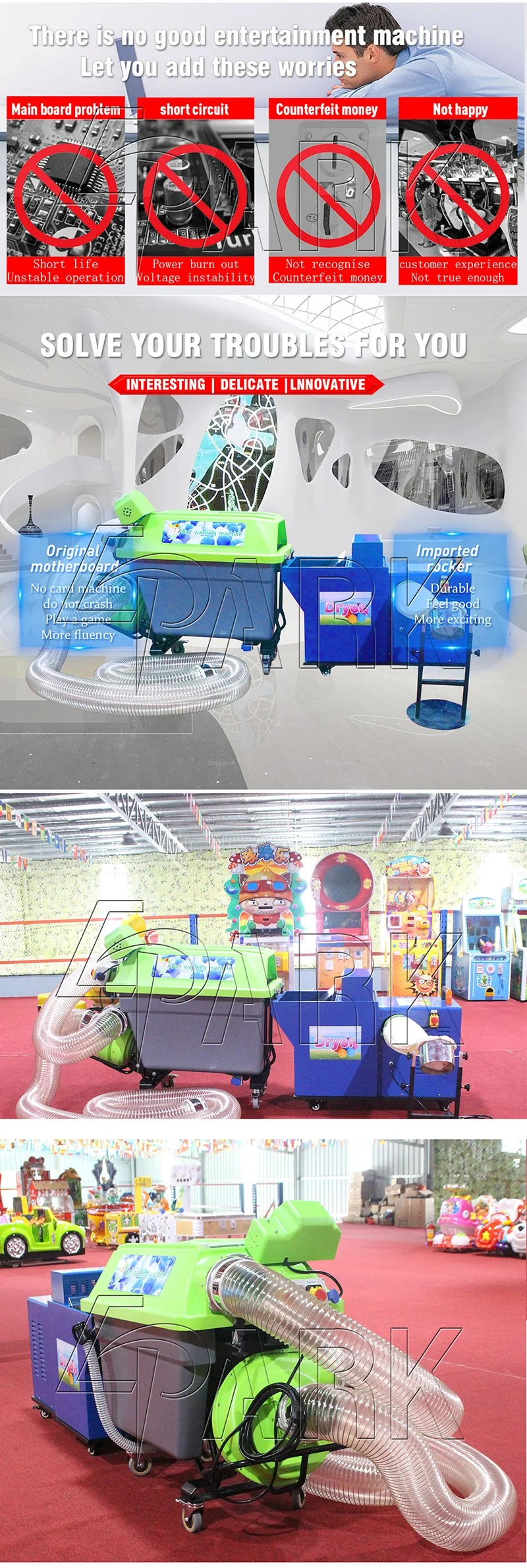 Automatic Clean Dry Ball Washing Machine Amusement Plastic Ball Machine