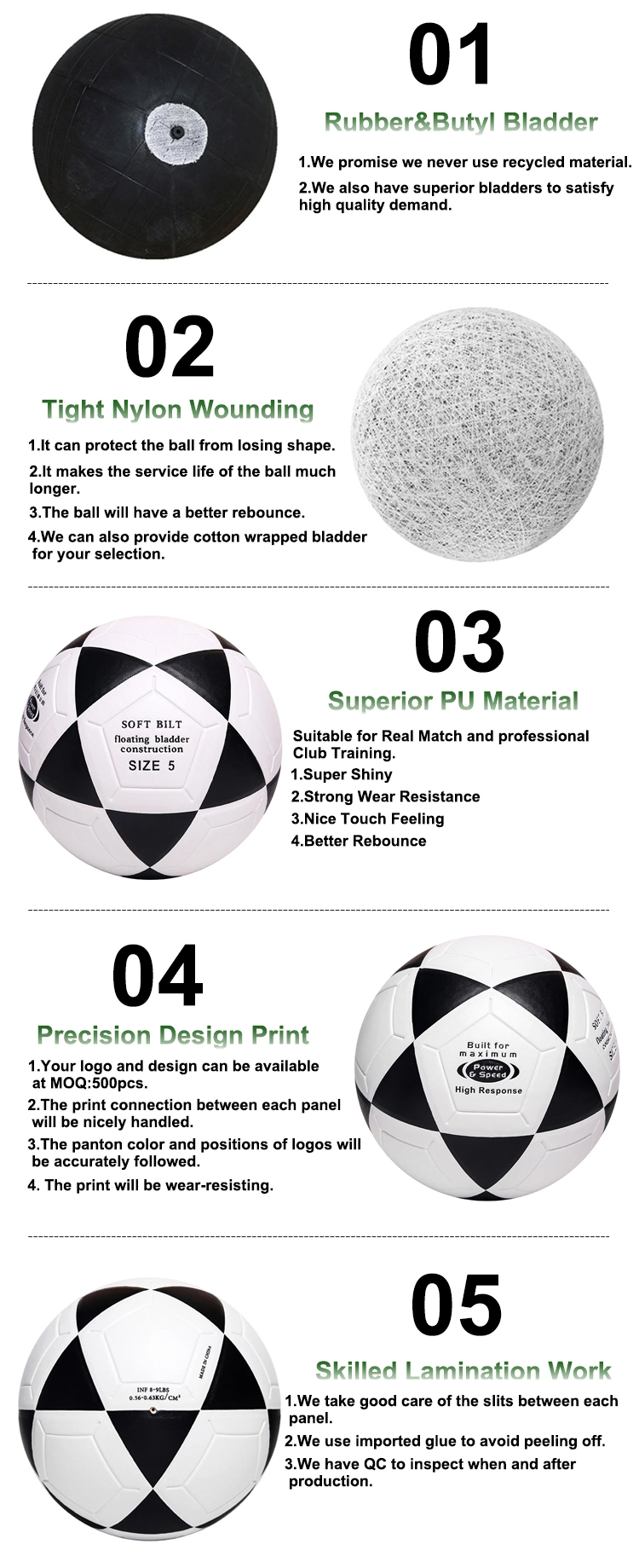 High Rebounce Durable Custom Practice Soccer Ball