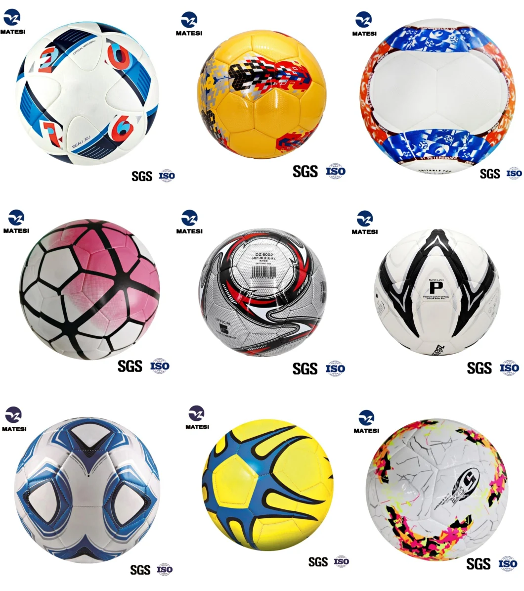 Colorful Synthetic Leather Official Manufacturer Training Use Customized Pebble Surface Rubber Soccer Ball Football