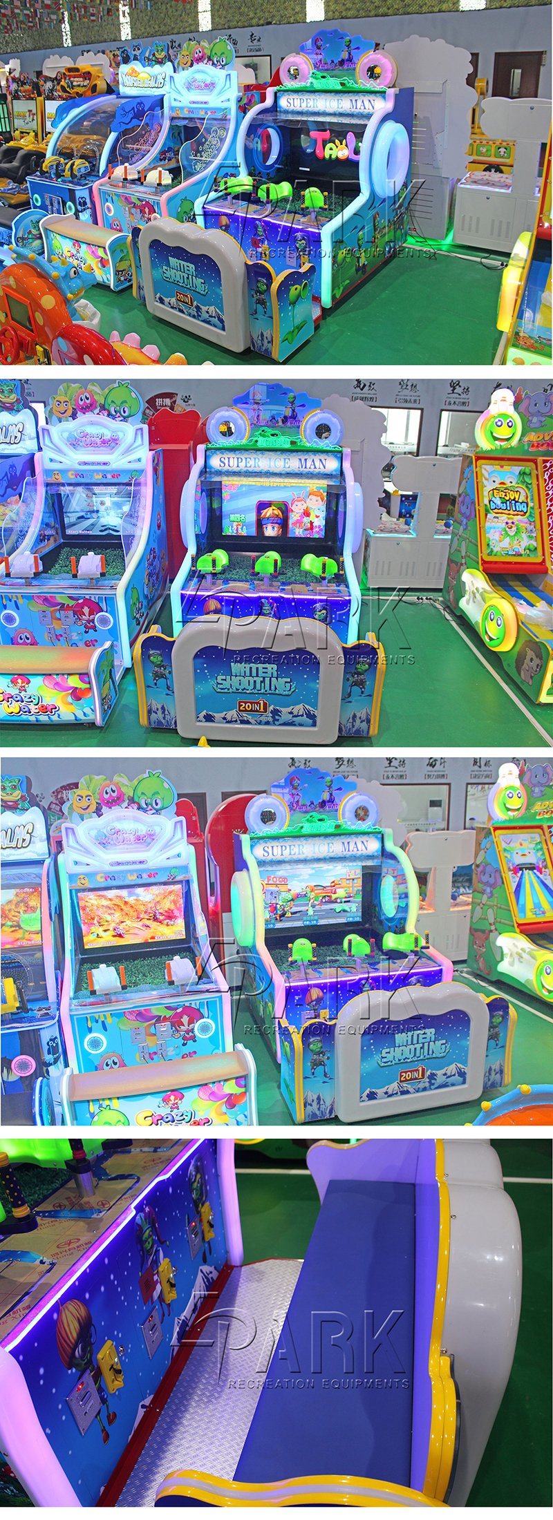 Amusement Indoor Playground Kids Shooting Water Arcade Game Machine with 3 Person