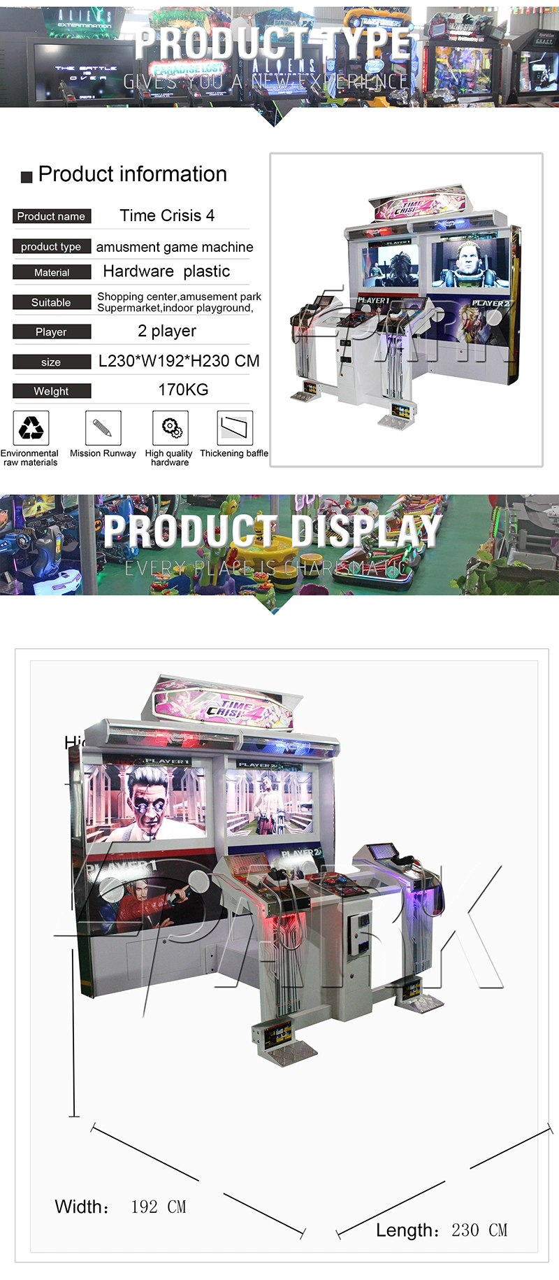 Wholesale Commercial Game Machine Time Crisis 4 Gun Target Shooting Arcade Game Machine/Shooting Gun Simulator