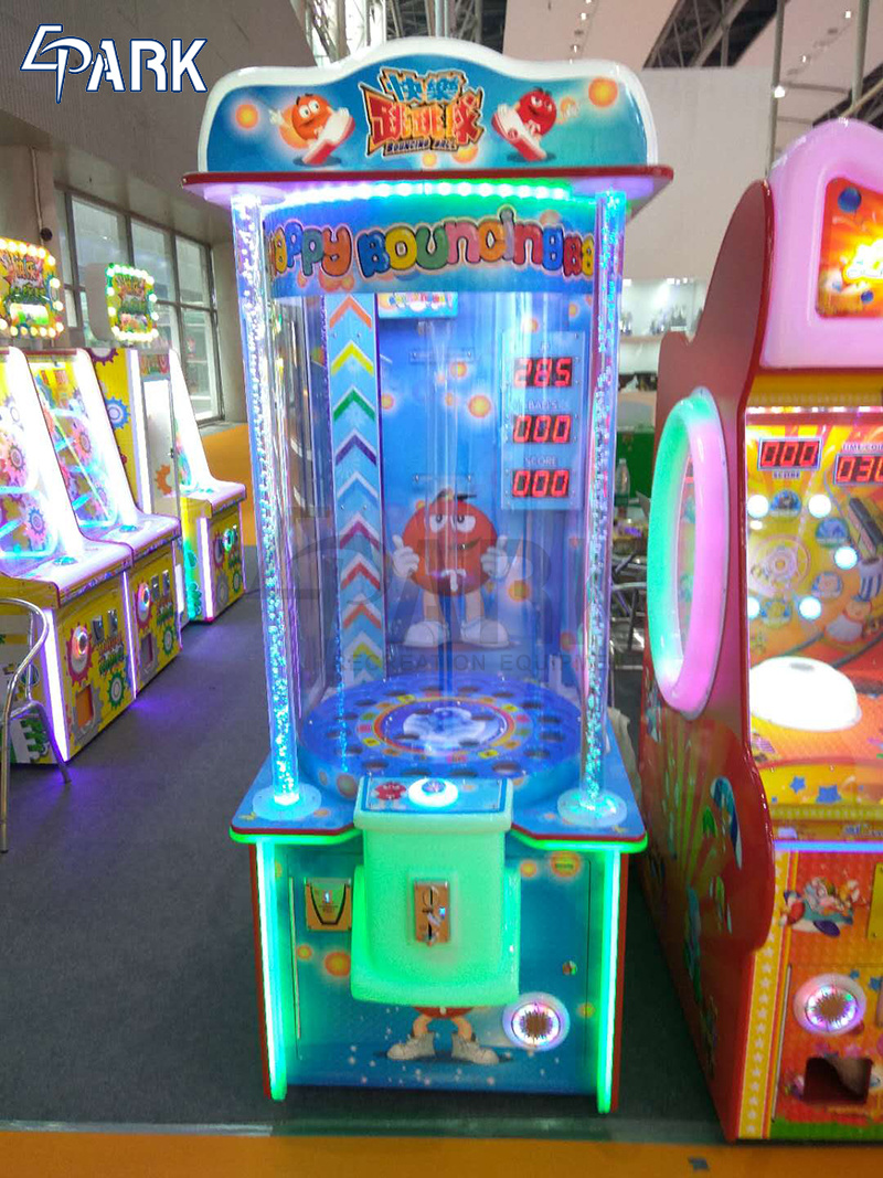 Coin Pusher Type Easy Maintenance Happy Bouncing Ball Lottery Redemption Game Machine