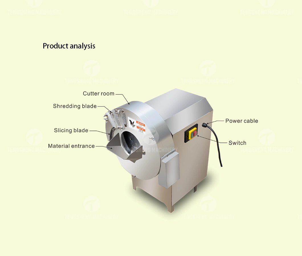 Automatic Bamboo Shoot Papaya Shredder Electric Ginger Slicing Machine Jengibre Cutting Machine (TS-Q50)