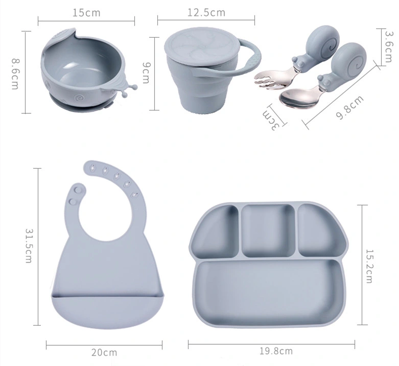Baby Self Feeding Silicone Tableware / Training Feeding Set