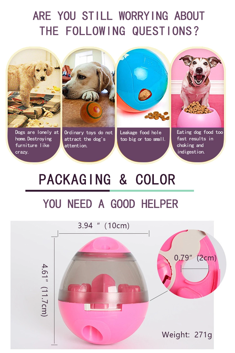 Interactive Puppy Food Iq Feeder Ball Dispensing Dog Tumbler Pet Treat Toy