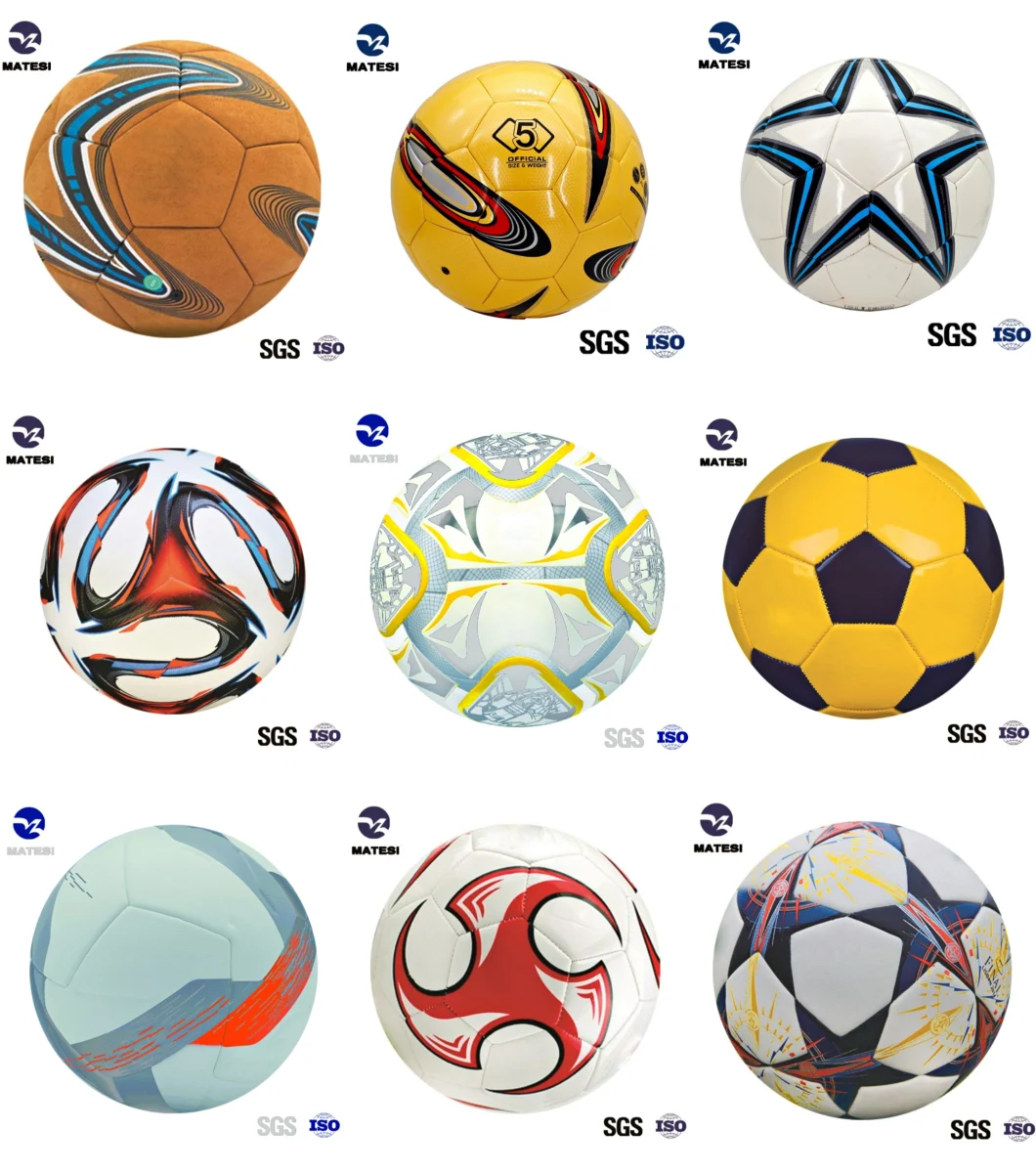 Synthetic Leather Official Manufacturer Training Use Customized Pebble Surface Rubber Soccer Ball Football