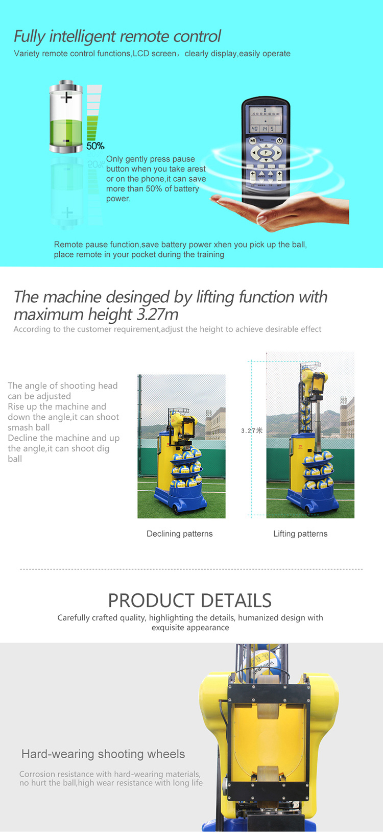 Strong Power Volley Ball Shooting Robot Training Machine (S6638)