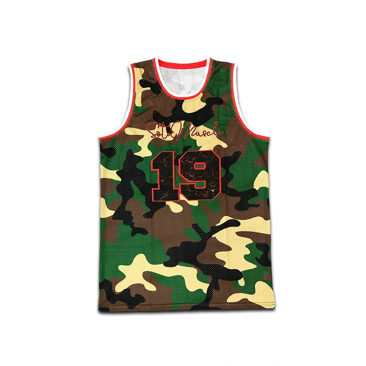 Customize The Team's Basketball Jersey Camouflage Basketball Uniform Embroidery Technology Basketball Apparel