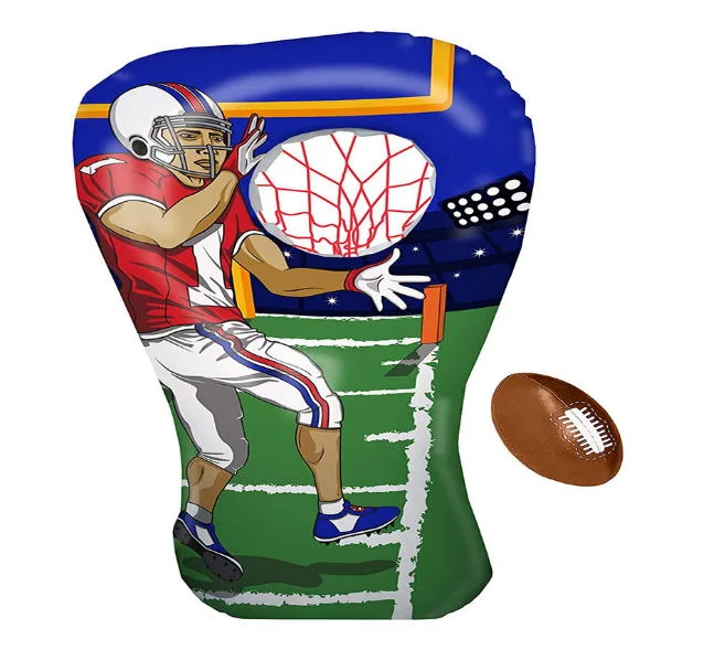 Inflatable Football Toss Sports Game Double Sided Throwing Target Toy