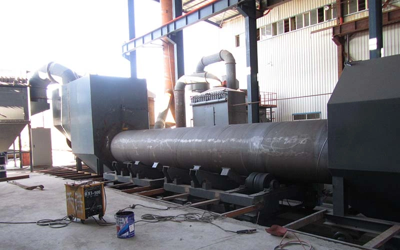 PLC Control Steel Pipe Shot Blasting Machine, Shot Blasting Machine for Pipe Surface Clean