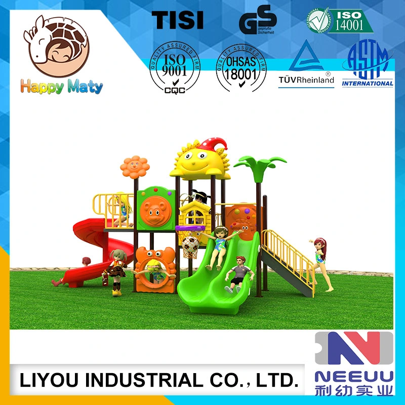 New Amusement Park Children Plastic Slide with Basketball Hoop Kids Playground Equipment