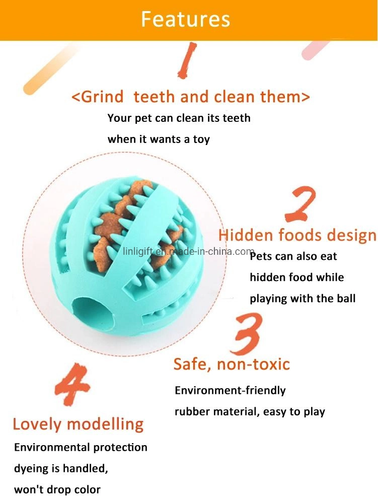 Dog Pet Food Treat Feeder Chew Teeth Cleaning Ball Exercise Game Iq Training Ball