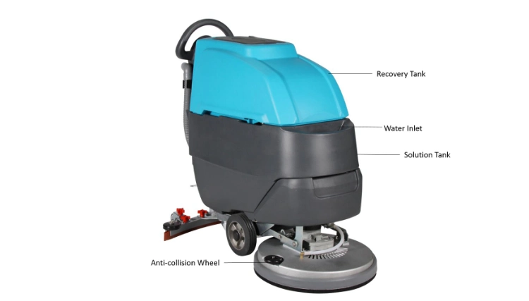 Battery Powered Hand Push Floor Cleaning Machine Marble Tile Floor Concrete Scrubber