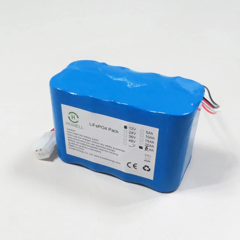 4s2p Rechargeable LiFePO4 12V 6ah Lithium Battery with BMS for Electric Tennis Machine