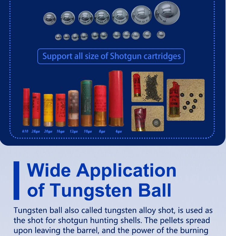 18g/Cc Tungsten Alloy Ball Tungsten Ball Bearings Tungsten Super Shot Tss
