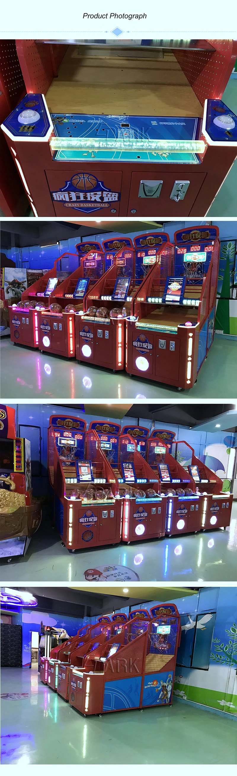 Crazy Basketball Coin Operated Game Machine Best Indoor Arcade Basketball Machine for Children