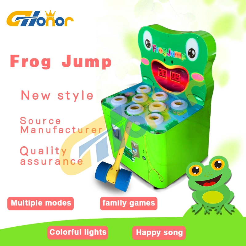 Indoor Playground Arcade Frog Jump Coin Operated Hit Frog Hammer Game Machine Arcade Hit Frog Game Arcade Redemption Lottery Game Machine for Children Park