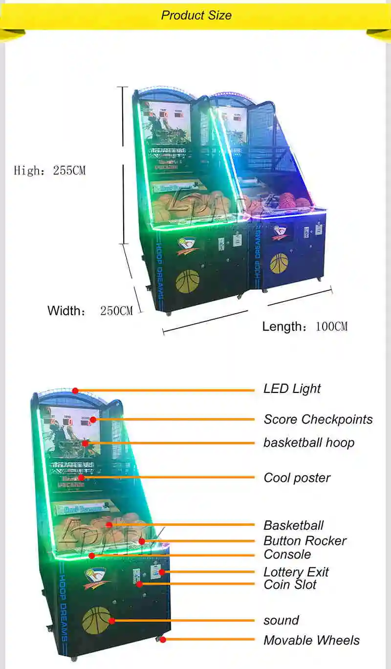 Indoor Street Basketball Shooting Game Machine Coin Amusement Coin Amusement Game Machine