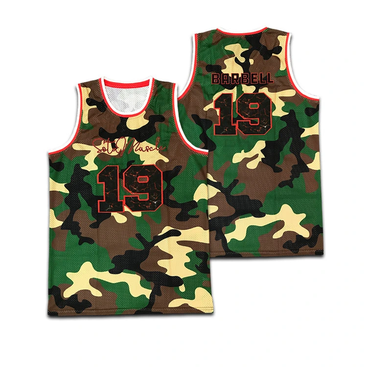Customize The Team's Basketball Jersey Camouflage Basketball Uniform Embroidery Technology Basketball Apparel