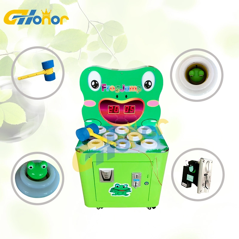Indoor Playground Arcade Frog Jump Coin Operated Hit Frog Hammer Game Machine Arcade Hit Frog Game Arcade Redemption Lottery Game Machine for Children Park
