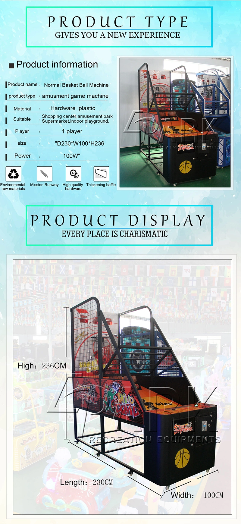 Hot Selling Electric Basketball Shooting Arcade Machine Games