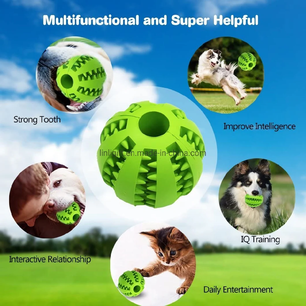 Dog Pet Food Treat Feeder Chew Teeth Cleaning Ball Exercise Game Iq Training Ball