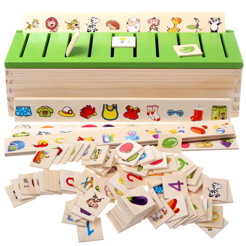 My First Language Learning Toy Montessori Early Educational Wooden Puzzles Toys Children Intelligence Learning Puzzle