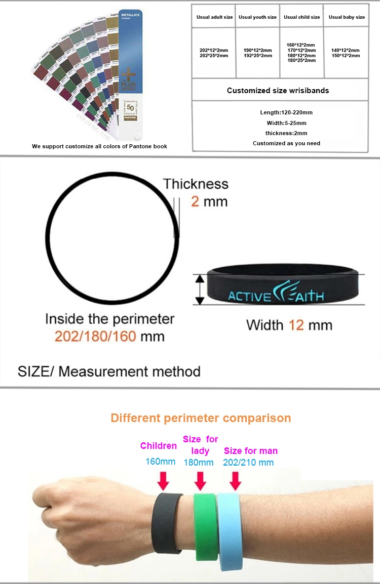 Custom Size Low Cost Sports Basketball Silicone Wristband for Adult